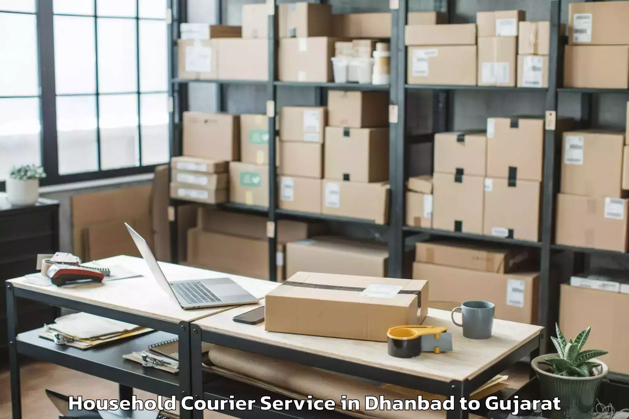 Easy Dhanbad to Bilimora Household Courier Booking